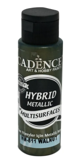 Akrylová metalická barva Cadence Hybrid 70ml zelená oříšková
