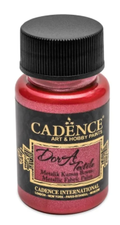 Barva na textil metalická Cadence Dora Textile 50ml červená
