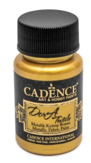 Barva na textil metalická Cadence Dora Textile 50ml zlatá