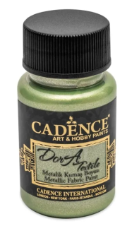 Barva na textil metalická Cadence Dora Textile 50ml mentol