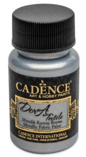 Barva na textil metalická Cadence Dora Textile 50ml stříbrná