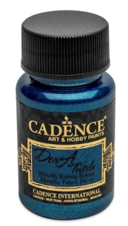 Barva na textil metalická Cadence Dora Textile 50ml tm.modrá