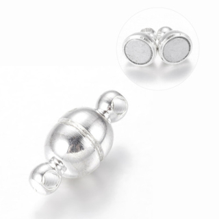 Magnetické zapínání oválek 11x5mm 1ks stříbrná