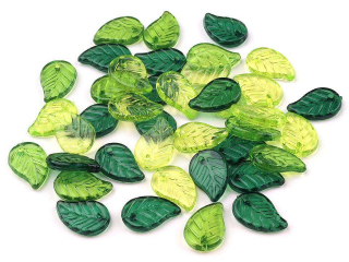 Listy mix 9x14mm 20g zelená
