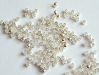 Zamačkávací rokajl 2mm 50ks stříbrný