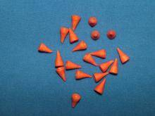 Vatové nosy oranžové 7x13mm 1ks
