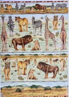 Decoupage papír 50x70cm zoo safari