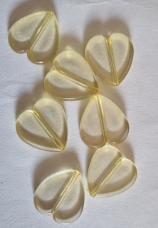 Srdíčko korálek plast 1ks žluté 2cm