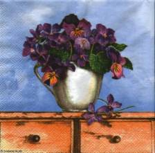 Ubrousek 33x33cm macešky fialky