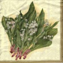 Sada ubrousků 33x33cm 20ks konvalinky