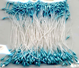 Pestíky perleť 1mm - 144ks sv.modré