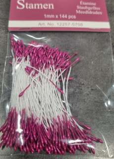 Pestíky perleť 1mm - 144ks fuchsiové