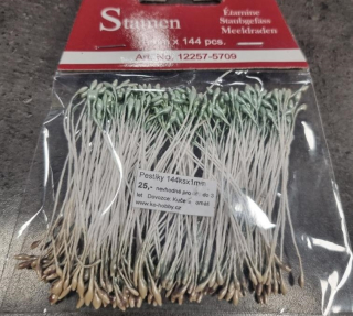 Pestíky perleť 1mm - 144ks zelené