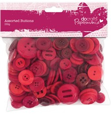 Knoflíky mix 250g červená FOTO pouze ilustrační