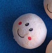 Vatová kulička hlavička o30mm obličej 1ks