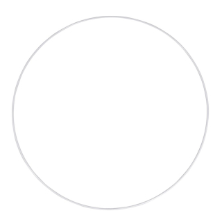 Kovový drát kruh o45cm bílý