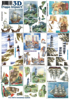 3D vystřihovánky A4 majáky lodě vystřihovánky