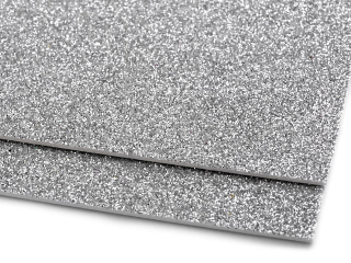 Pěnovka moosgumi třpytivá 1ks A4 stříbrná cca2mm