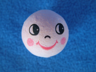 Vatová hlavička kulička s tiskem o12mm 1ks